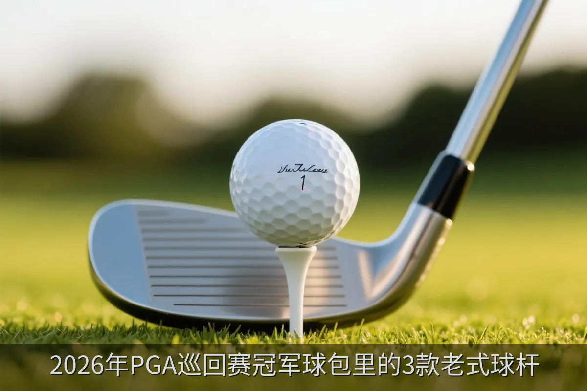 高尔夫一号木与球座上的高尔夫球特写