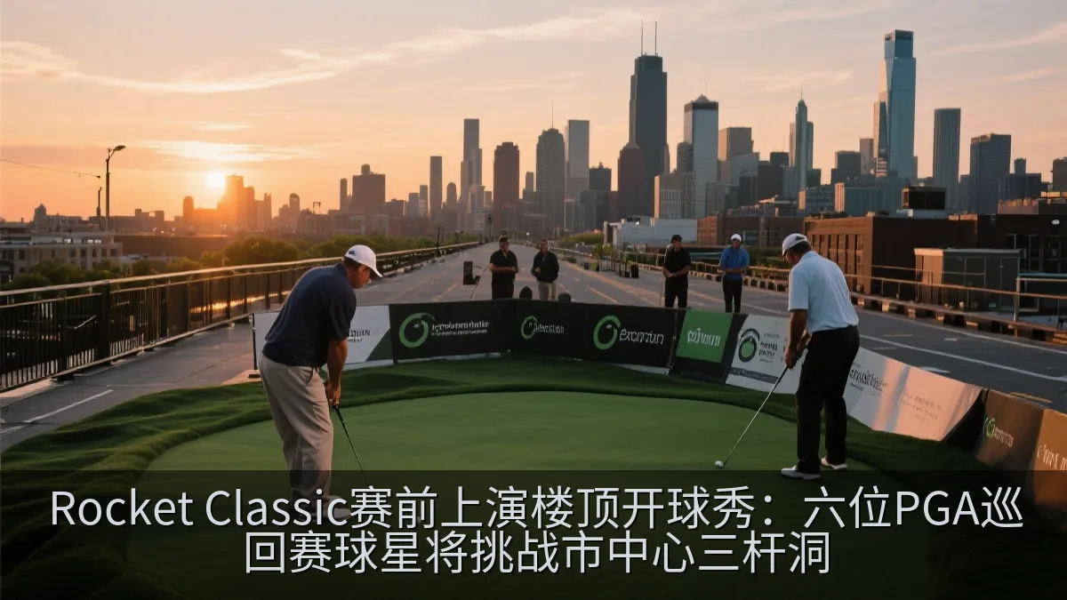 Rocket Classic赛前上演楼顶开球秀：六位PGA巡回赛球星将挑战市中心三杆洞