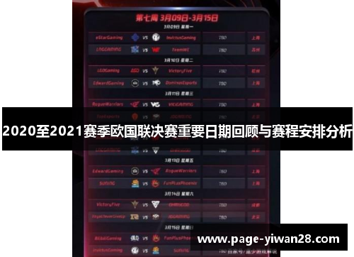 2020至2021赛季欧国联决赛重要日期回顾与赛程安排分析
